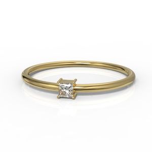 Minimalist Dainty Gold Princess DIAMOND Ring